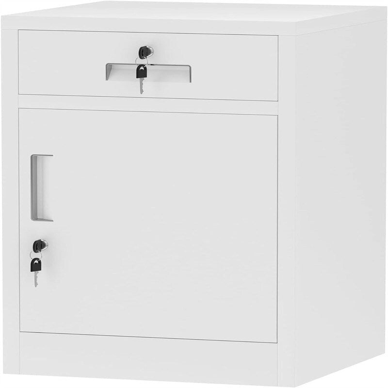 Lockable Metal Storage Cabinet with Adjustable Shelf