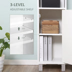 Meuble de rangement de salle de bains sur pieds avec miroir