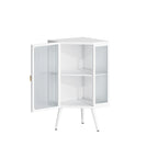 Meuble d'angle avec porte en verre trempé et étagères de rangement pour salle de bains, salon et chambre