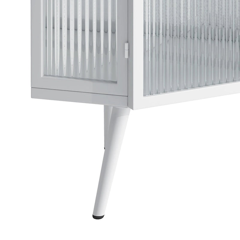 Meuble d'angle avec porte en verre trempé et étagères de rangement pour salle de bains, salon et chambre