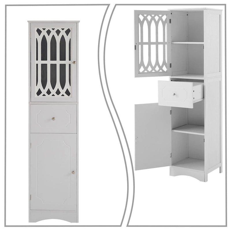 Wooden Bathroom Storage Cabinet with Acrylic Door Panel