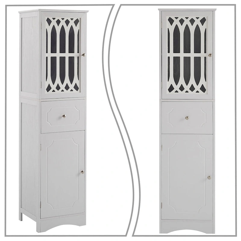 Wooden Bathroom Storage Cabinet with Acrylic Door Panel