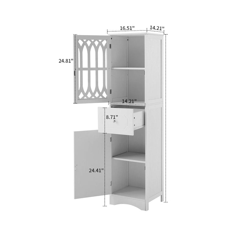 Wooden Bathroom Storage Cabinet with Acrylic Door Panel