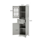 Wooden Bathroom Storage Cabinet with Acrylic Door Panel