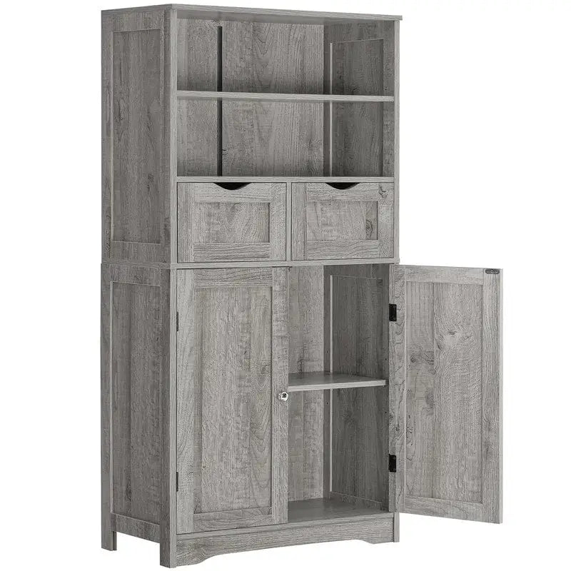 Tall Storage Cabinet with Drawers and Cupboard - 11.8D x 23.6W x 49.2H
