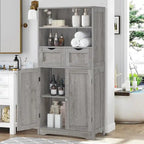 Tall Storage Cabinet with Drawers and Cupboard - 11.8D x 23.6W x 49.2H