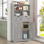 Tall Storage Cabinet with Drawers and Cupboard - 11.8D x 23.6W x 49.2H