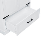 Tall Bathroom Storage Cabinet with Two Doors and One Drawer – Adjustable Shelves, White