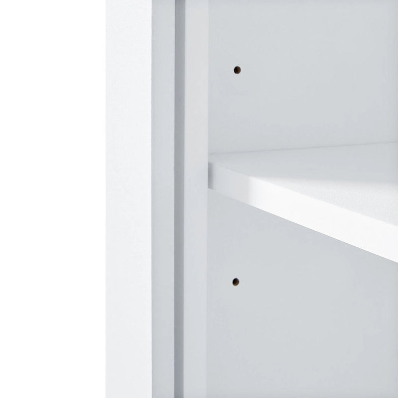 Tall Bathroom Storage Cabinet with Two Doors and One Drawer – Adjustable Shelves, White