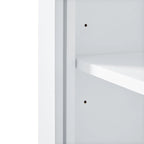 Tall Bathroom Storage Cabinet with Two Doors and One Drawer – Adjustable Shelves, White