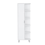 White 1-Door Linen Cabinet with 9 Shelves
