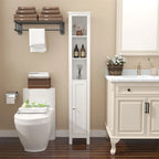 Mobile contenitore alto da bagno con ripiani regolabili