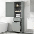 Tall Bathroom Storage Cabinet with Drawers and Adjustable Shelf