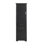 Tall Bathroom Storage Cabinet with Drawers and Adjustable Shelf