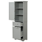 Tall Bathroom Storage Cabinet with Drawers and Adjustable Shelf