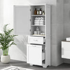 Tall Bathroom Storage Cabinet with Drawers and Adjustable Shelf