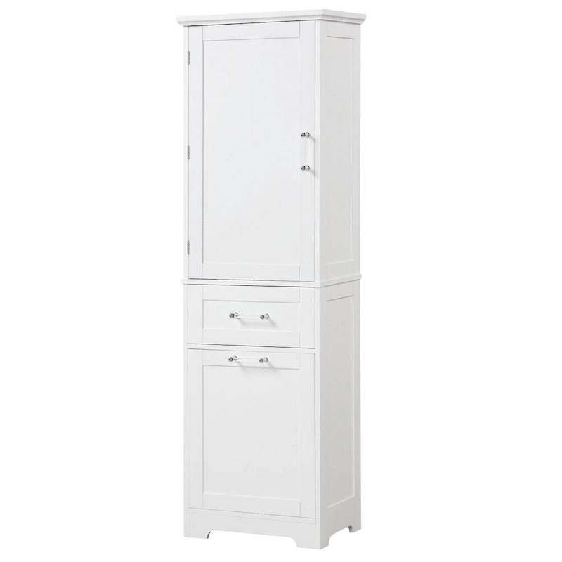 Tall Bathroom Storage Cabinet with Drawers and Adjustable Shelf