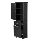 Tall Bathroom Storage Cabinet with Drawers and Adjustable Shelf