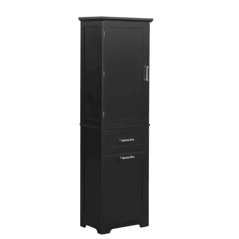 Tall Bathroom Storage Cabinet with Drawers and Adjustable Shelf