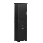 Tall Bathroom Storage Cabinet with Drawers and Adjustable Shelf