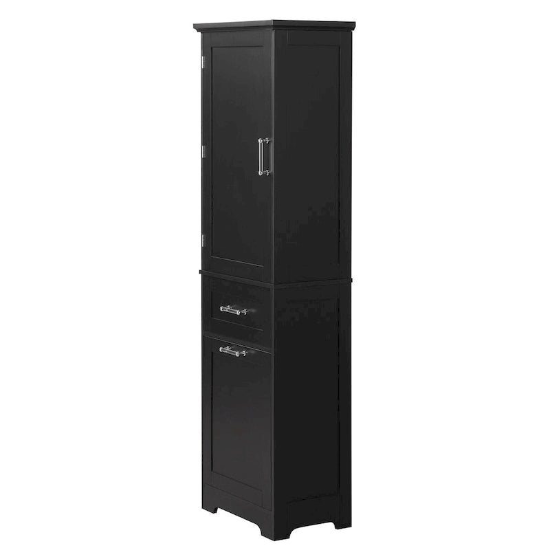 Tall Bathroom Storage Cabinet with Drawers and Adjustable Shelf
