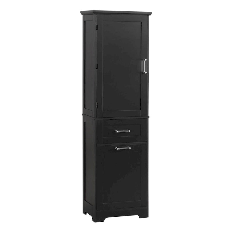 Tall Bathroom Storage Cabinet with Drawers and Adjustable Shelf