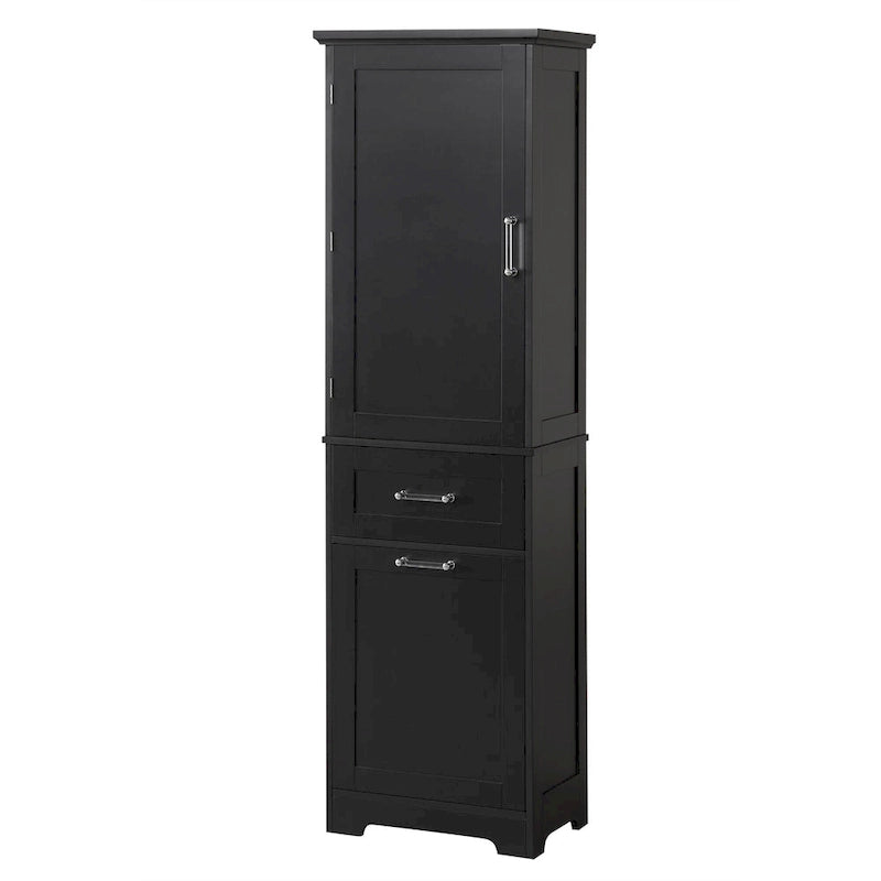 Tall Bathroom Storage Cabinet with Drawers and Adjustable Shelf