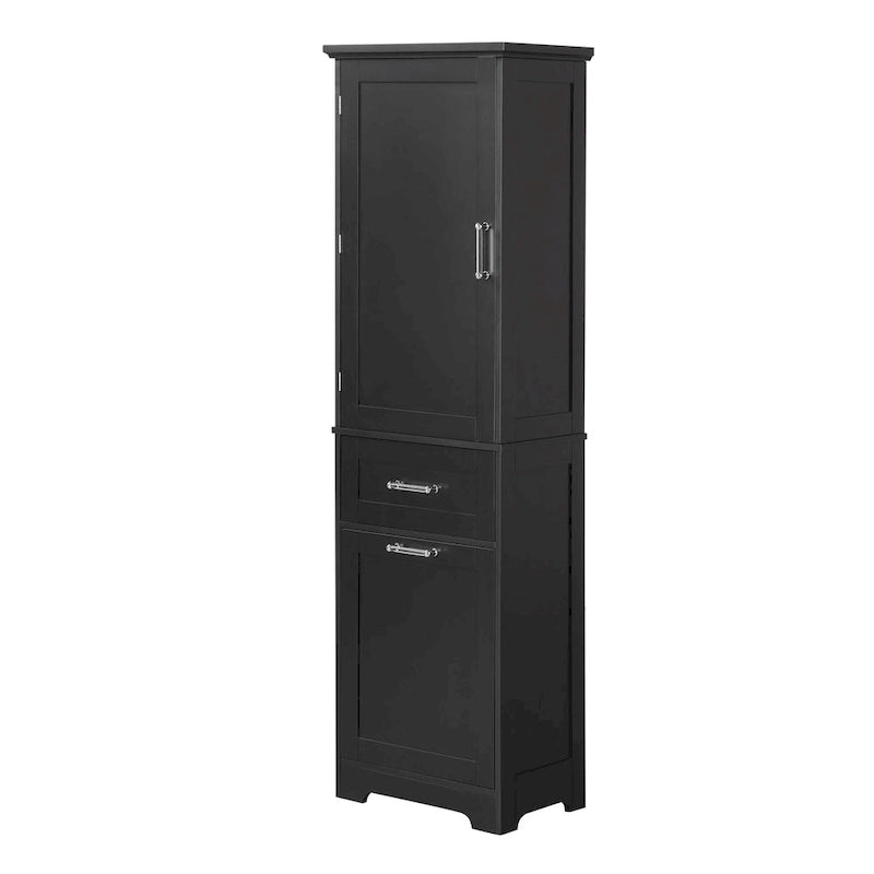 Tall Bathroom Storage Cabinet with Drawers and Adjustable Shelf