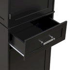 Tall Bathroom Storage Cabinet with Drawers and Adjustable Shelf