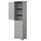 Tall Bathroom Storage Cabinet with Drawers and Adjustable Shelf