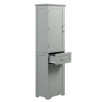 Tall Bathroom Storage Cabinet with Drawers and Adjustable Shelf