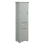 Tall Bathroom Storage Cabinet with Drawers and Adjustable Shelf