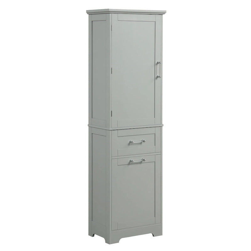 Tall Bathroom Storage Cabinet with Drawers and Adjustable Shelf