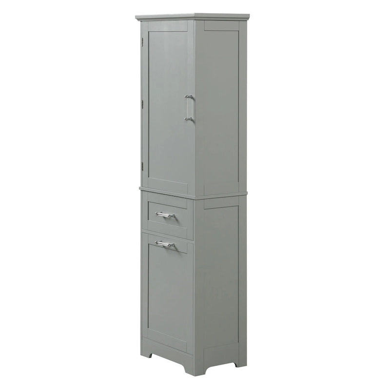 Tall Bathroom Storage Cabinet with Drawers and Adjustable Shelf