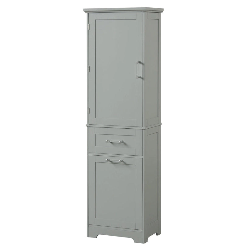 Tall Bathroom Storage Cabinet with Drawers and Adjustable Shelf