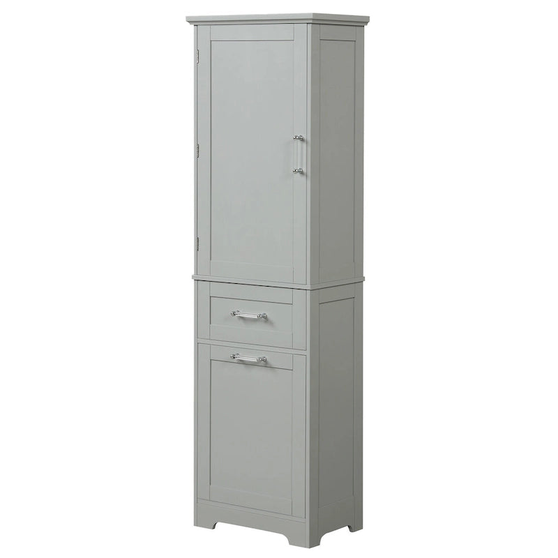 Tall Bathroom Storage Cabinet with Drawers and Adjustable Shelf
