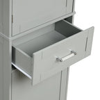Tall Bathroom Storage Cabinet with Drawers and Adjustable Shelf