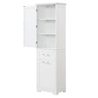 Tall Bathroom Storage Cabinet with Drawers and Adjustable Shelf