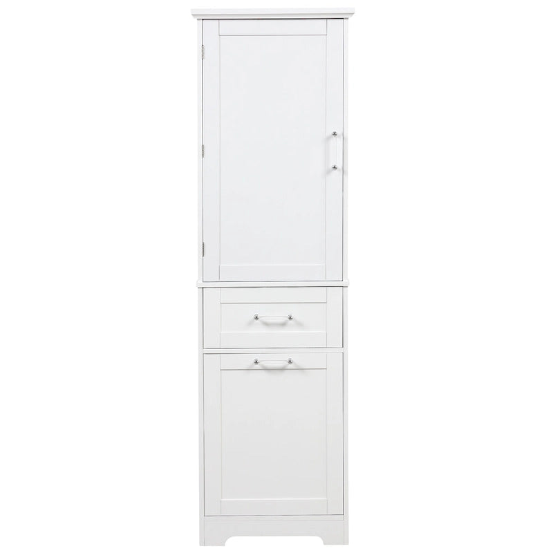 Tall Bathroom Storage Cabinet with Drawers and Adjustable Shelf