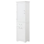 Tall Bathroom Storage Cabinet with Drawers and Adjustable Shelf