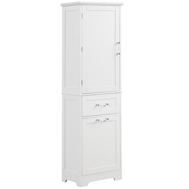 Tall Bathroom Storage Cabinet with Drawers and Adjustable Shelf