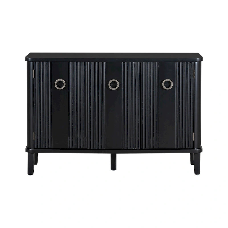 Modern MDF Storage Cabinet with Round Handle Doors