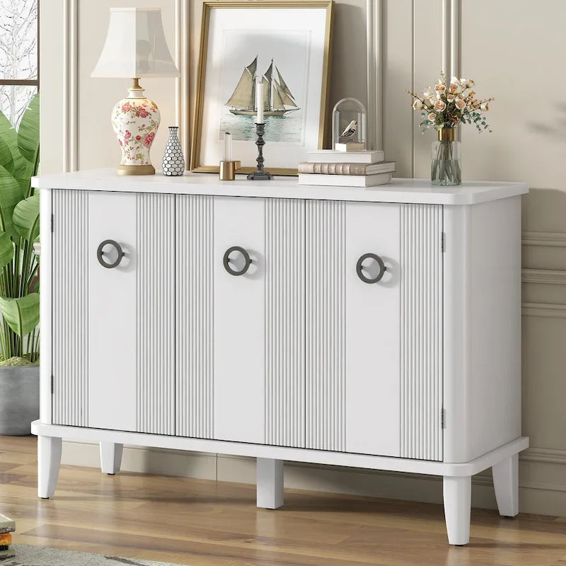 Modern MDF Storage Cabinet with Round Handle Doors