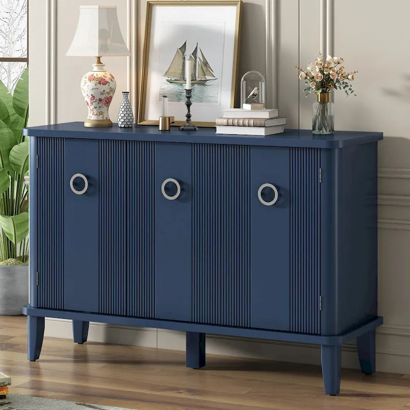 Modern MDF Storage Cabinet with Round Handle Doors