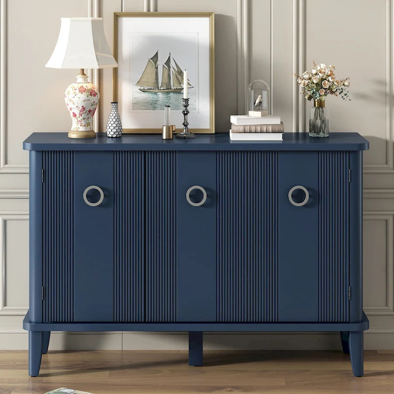 Modern MDF Storage Cabinet with Round Handle Doors
