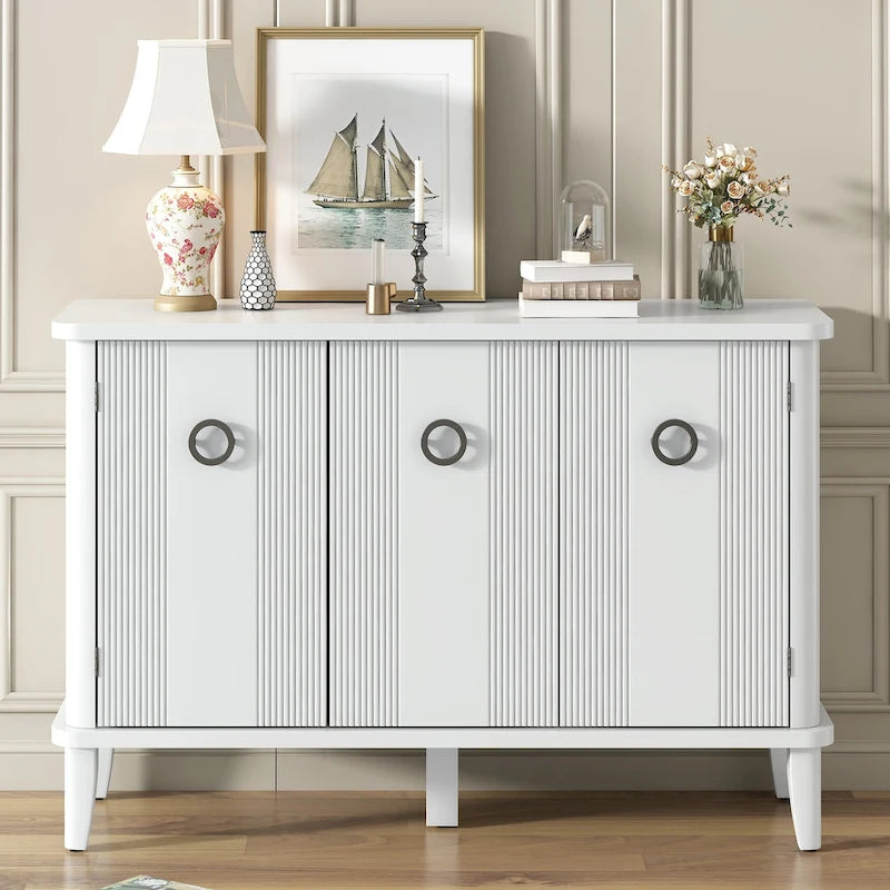 Modern MDF Storage Cabinet with Round Handle Doors