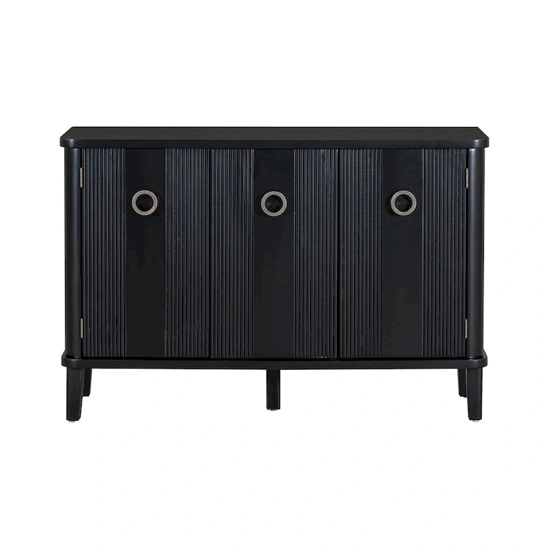 Modern MDF Storage Cabinet with Round Handle Doors