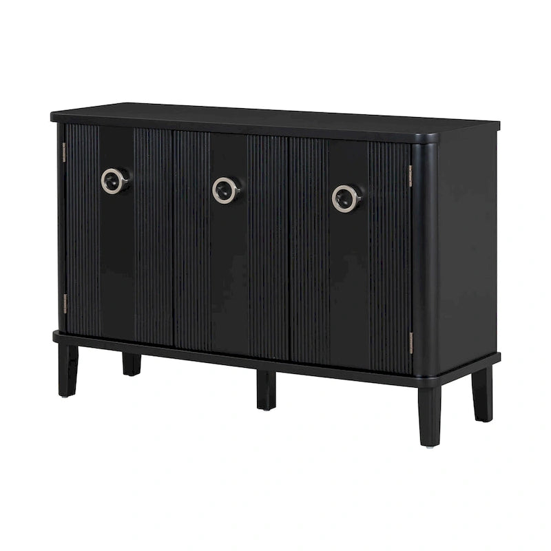 Modern MDF Storage Cabinet with Round Handle Doors