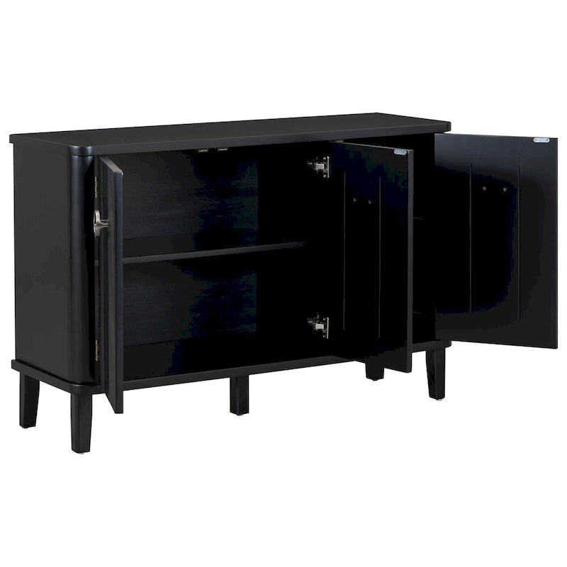 Modern MDF Storage Cabinet with Round Handle Doors