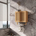 Wall-Mounted Bamboo Bathroom Storage Cabinet